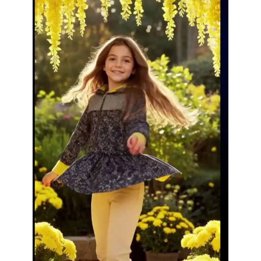 Matilda Jane Enchanted Garden Wildflower Bouquet Blue Floral Jacket Size 10